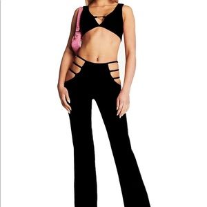 SHEIN Euphoria Inspired Black Bralette and Ladder Leg Flare Pants